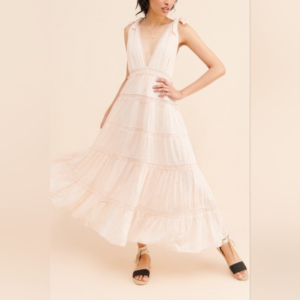 Free People Lily Of The Valley Embroidered Maxi Dress
